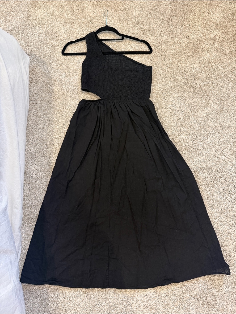 One-Shoulder Black Maxi Dress